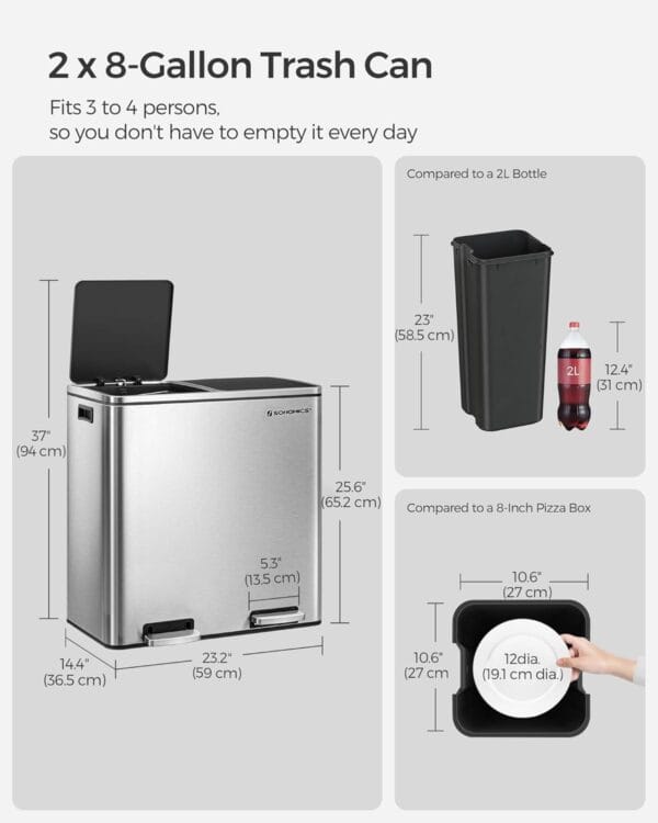 61eyphm3z-L._AC_SL1500_.jpg 2 x 8 Gallon (2 x 30 L) Garbage Can for Kitchen