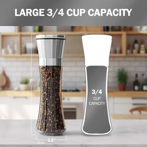 71jPq3kooML._AC_SL1500_.jpg Home EC Premium Stainless Steel Sea Salt and Pepper Grinder Set of 2