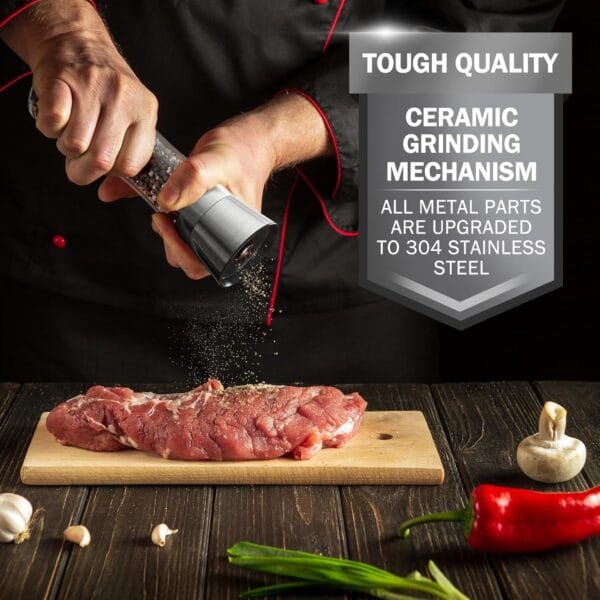 81DNcsqc51L._AC_SL1500_.jpg Home EC Premium Stainless Steel Sea Salt and Pepper Grinder Set of 2