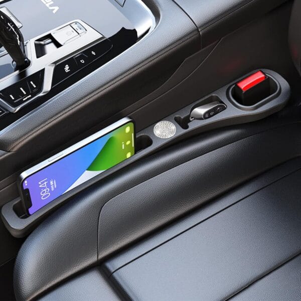 2 Pack Car Seat Gap Filler Organizer Black